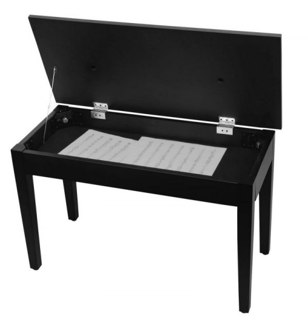 Duet Bench, flat vinyl cushion, with storage - Image 2