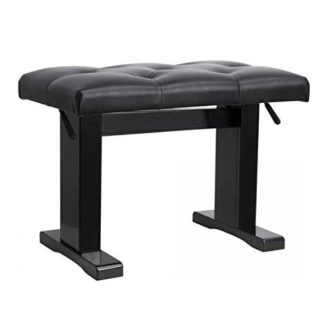 Hydraulic adjustable artist bench, black gloss base