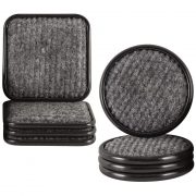 Caster Cups set-of-4 - Carpeted Metal