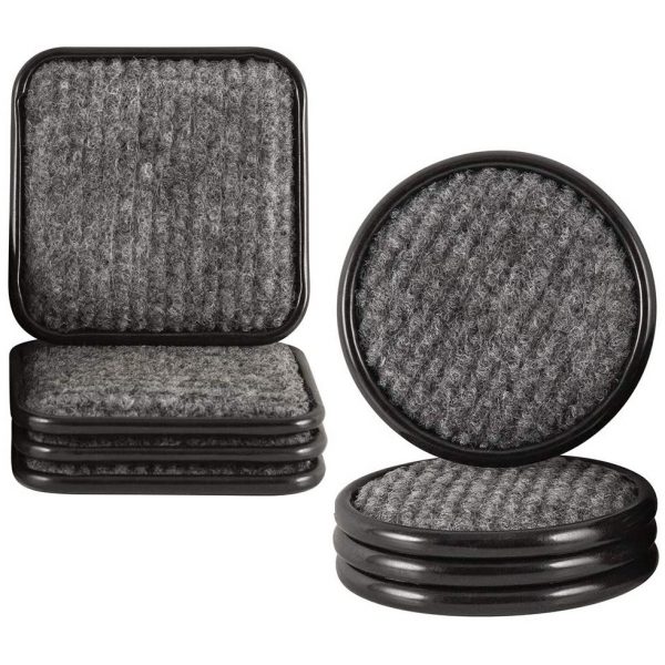 Caster Cups set-of-4 - Carpeted Metal