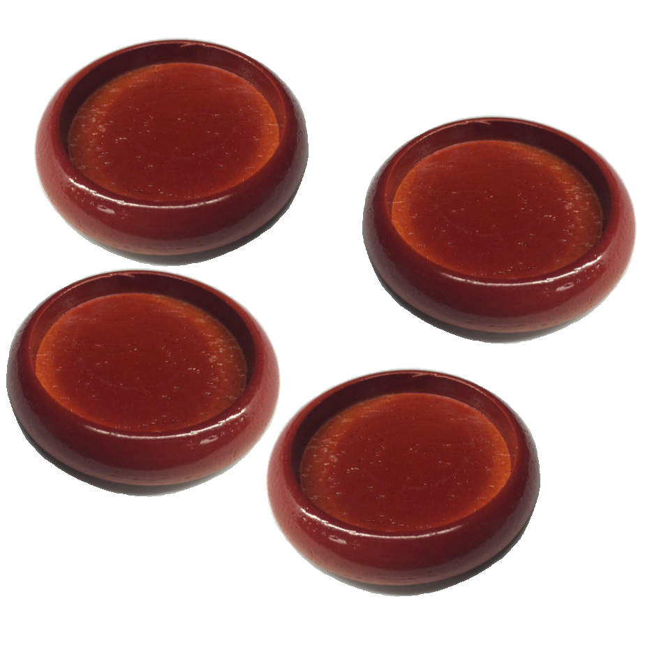 Caster Cups set-of-4 Wood – Cherry